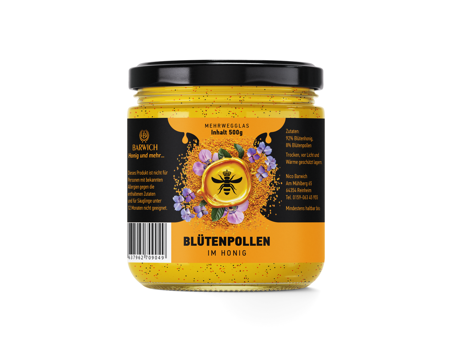 Honig mit Blütenpollen